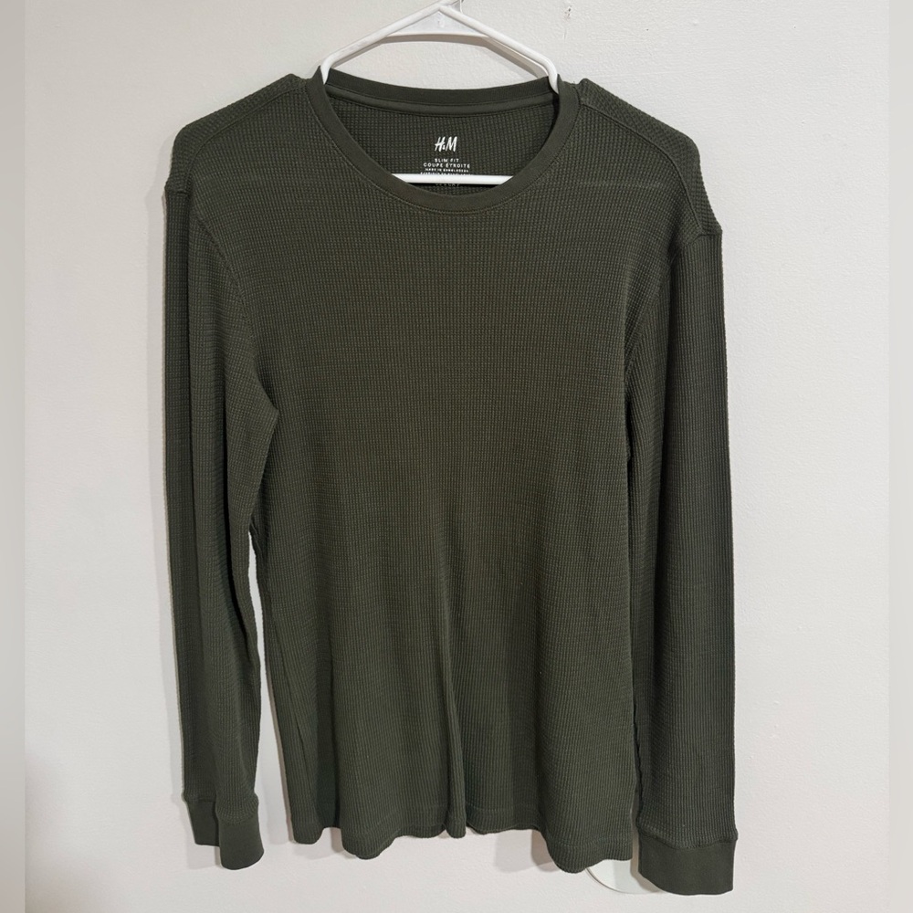 H&M Olive Green Long Sleeve Top